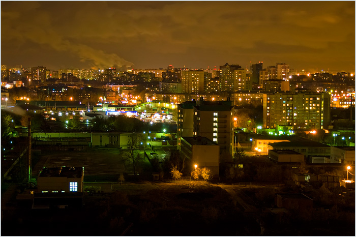Вид из строящегося микрорайона Красная горка на станцию Люберцы Город Люберцы. Московская область. 